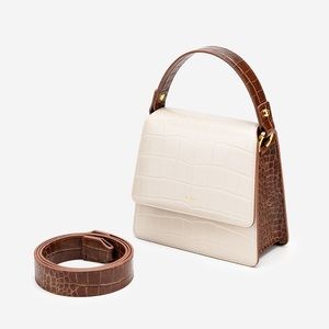 JW PEI Women's FAE Top Handle Crossbody - Beige & Brown Croc NWOT
